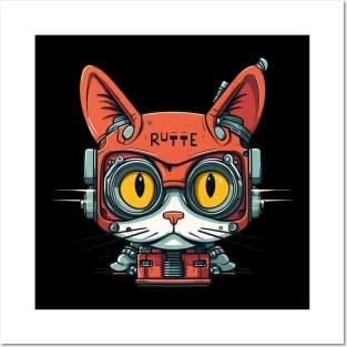 Futuristic Cyber  Cat Posters and Art